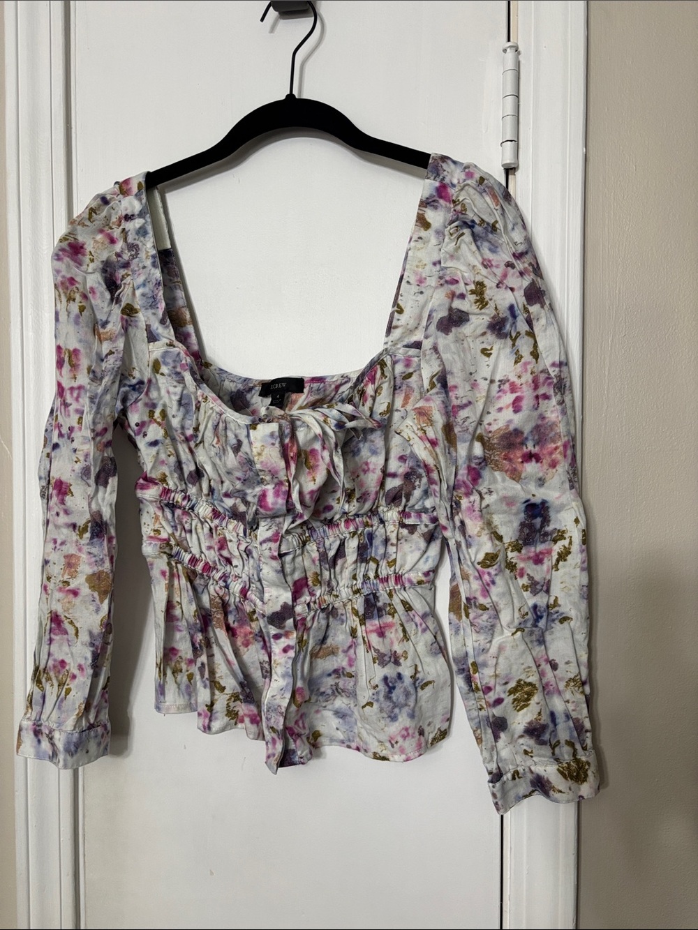 JCrew Colorful Abstract Top